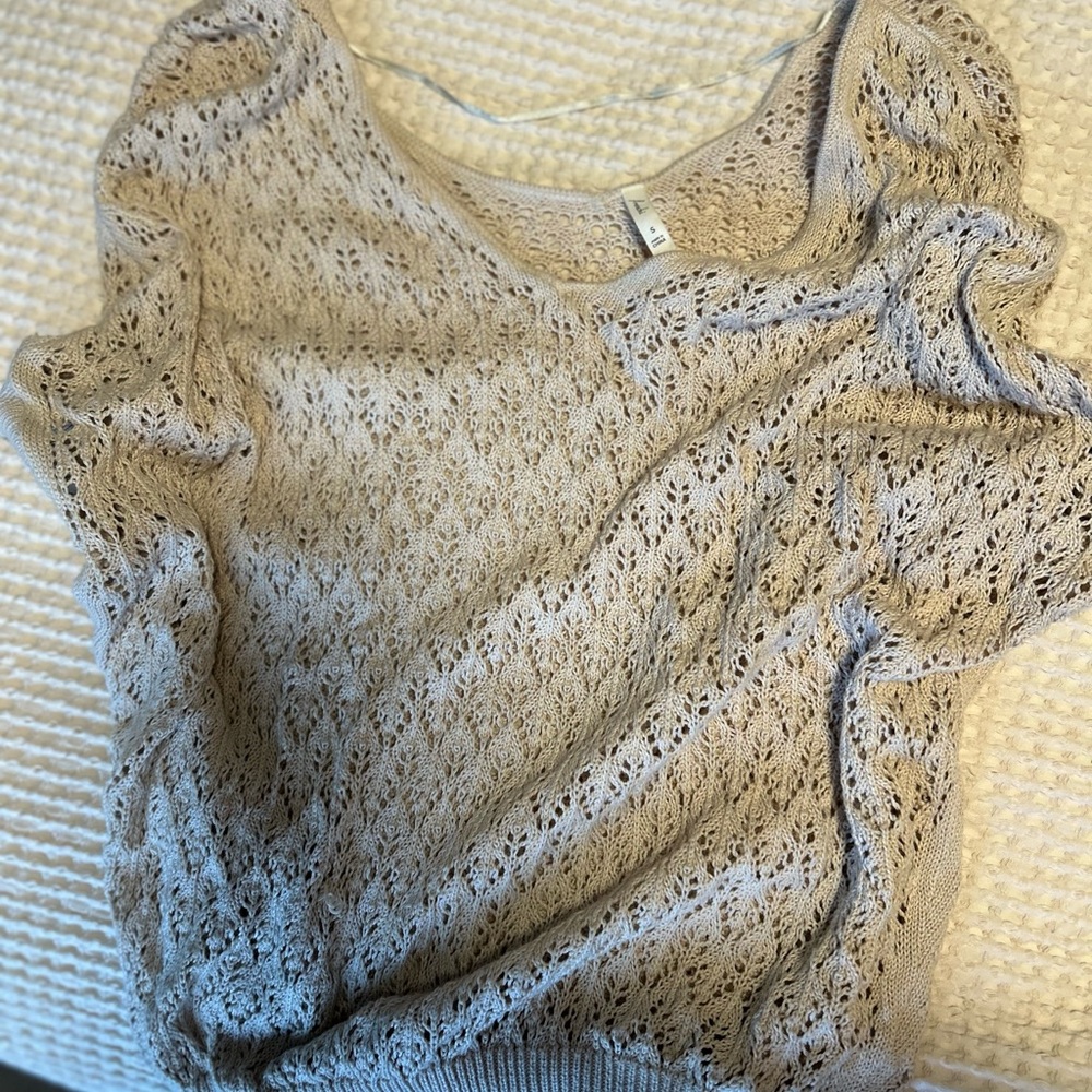 Frenchi Lace Knit Top in Cream